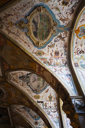 Framed Vaulted ceiling of the Antiquarium, Residenz, Munich, Bavaria, Germany Print