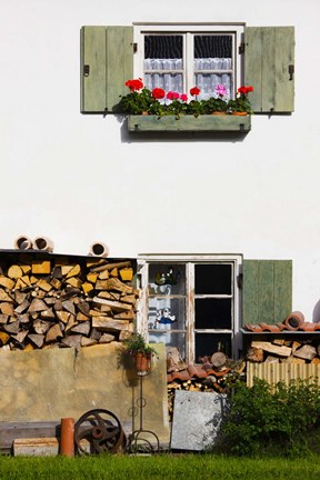 Framed Farmhouse, Lenggries, Bavaria, Germany Print