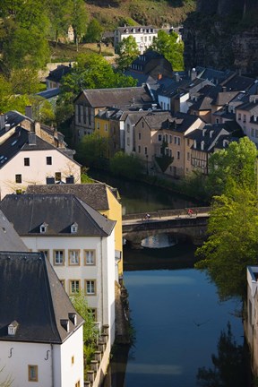 Framed Houses in a town, Grund, Luxembourg City, Luxembourg Print