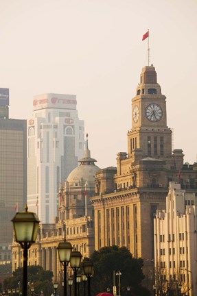 Framed Buildings in a City, The Bund, Shanghai, China Print