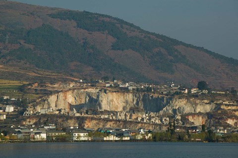 Framed Town at the waterfront, Shaping, Erhai Hu Lake Area, Yunnan Province, China Print