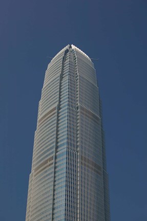 Framed Low angle view of a skyscraper, Two International Finance Centre, Central District, Hong Kong Island, Hong Kong Print