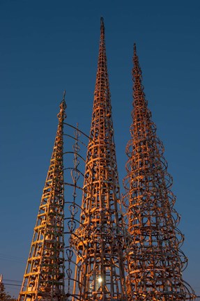 Framed Low angle view of the Watts Tower, Watts, Los Angeles, California, USA Print