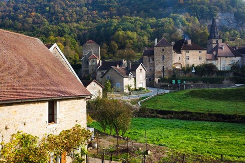 Framed Baume Abbey church at Baume-les-Messieurs, Les Reculees, Jura, Franche-Comte, France Print