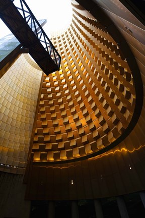 Framed Great Cone of the Caldera structure, Vulcania the European Volcanic Park, Saint-Ours-les-Roches, Auvergne, Puy-de-Dome, France Print