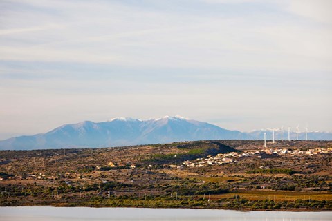 Framed Town overview from Cap Leucate, Leucate, Aude, Languedoc-Roussillon, France Print