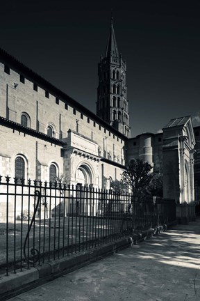 Framed Entrance of the Basilica of St. Sernin, Toulouse, Haute-Garonne, Midi-Pyrenees, France Print