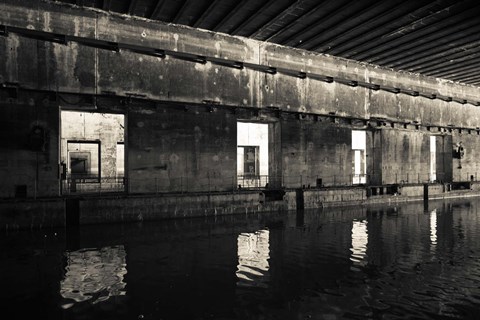 Framed Interiors of World War Two-era Nazi submarine, Bordeaux, Gironde, Aquitaine, France Print