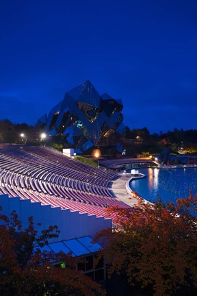 Framed Imax theater, Futuroscope Science Park, Poitiers, Vienne, Poitou-Charentes, France Print