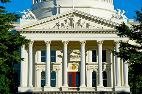 Framed Facade of the California State Capitol, Sacramento, California Print