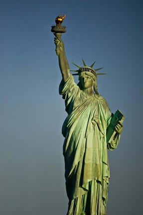 Framed Low angle view of a statue, Statue Of Liberty, Manhattan Print