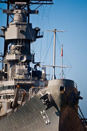 Framed Close UP of USS Missouri, Pearl Harbor, Honolulu, Oahu, Hawaii Print