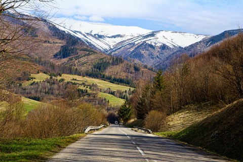 Framed Mountain road in a valley, Tatra Mountains, Slovakia Print