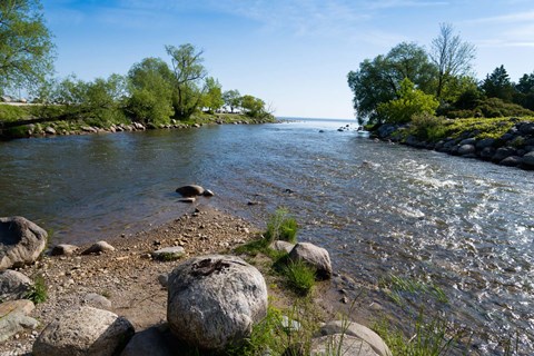Framed Beaver River flowing into Georgian Bay, Thornbury, Ontario, Canada Print