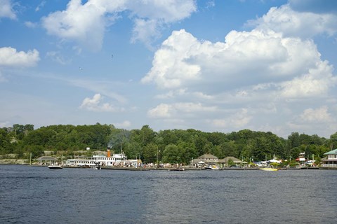 Framed Boats in a lake, Gravenhurst Bay, Gravenhurst, Ontario, Canada Print