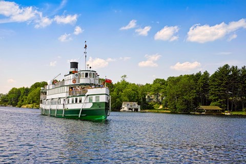 Framed Wenonah II steamship in a lake, Lake Muskoka, Gravenhurst Bay, Ontario, Canada Print