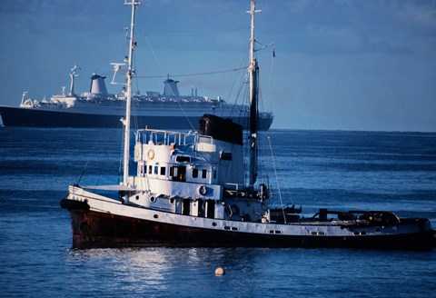 Framed Ships in the sea, USA Print