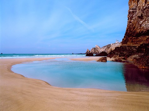 Framed Pointe Du Toulinguet, Crozon, Finistere, Brittany, France Print