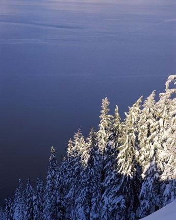 Framed Winter at South Rim, Crater Lake National Park, Oregon Print