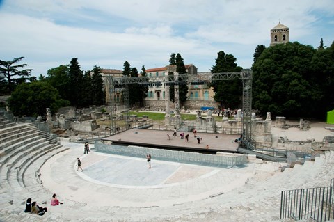 Framed Ancient theatre built 1st century BC, Theatre Antique D&#39;Arles, Arles, Provence-Alpes-Cote d&#39;Azur, France Print