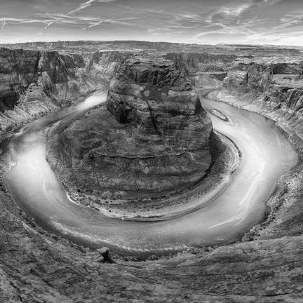 Framed Horseshoe Bend BW 2 of 3 Print