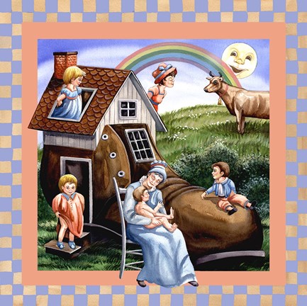 Framed Little Old Lady Who Lived In A Shoe Print