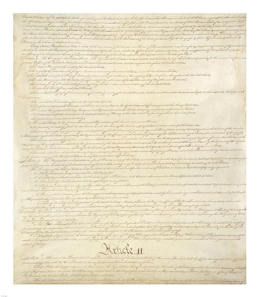 Framed Constitution of the United States II Print