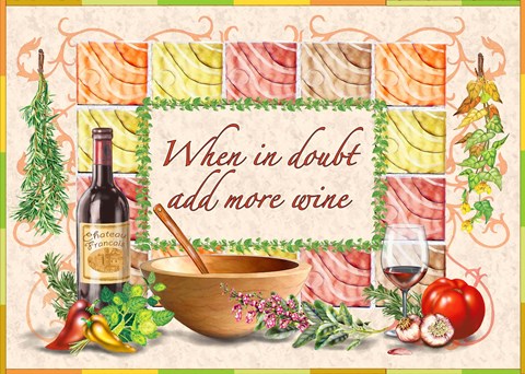 Framed Add More Wine Print