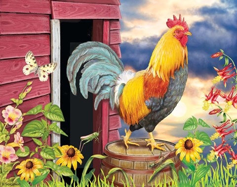 Framed Barnyard Morning Print