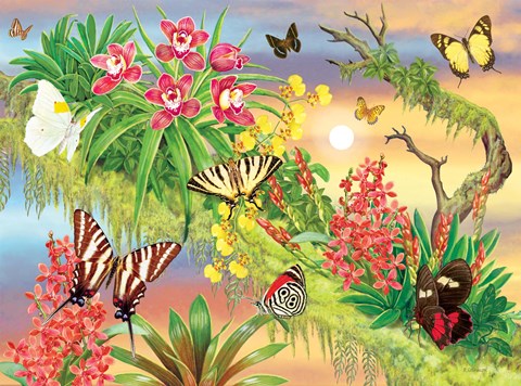 Framed Butterflies Out On A Limb Print