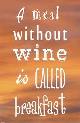 Framed Meal Without Wine - Orange Print