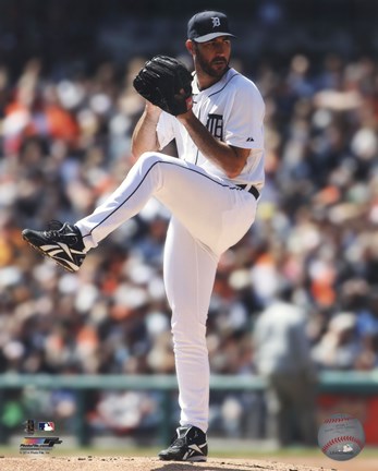 Framed Justin Verlander 2014 pitching Print