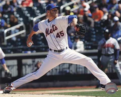 Framed Zack Wheeler Pitching Baseball Print