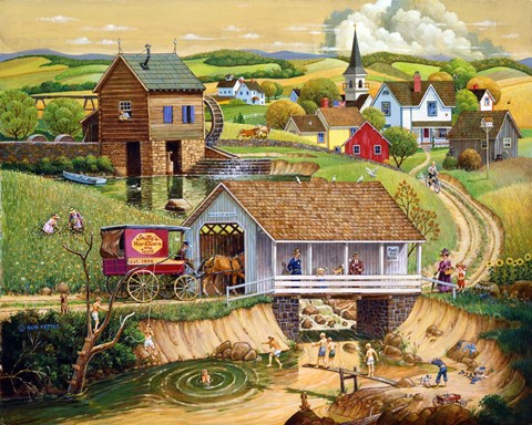 Framed Last Swim Of The Summer Print