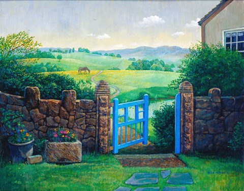 Framed Blue Gate Print