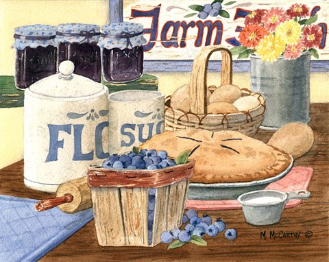 Framed Blueberry Pie Print