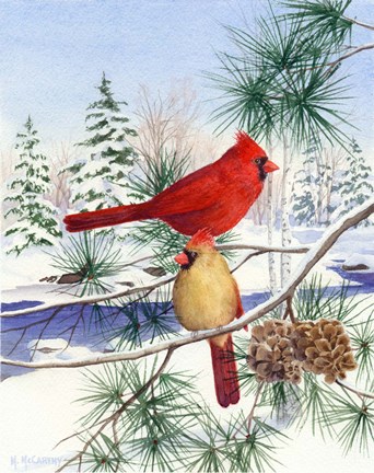 Framed Cedar Farms Cardinals II Print