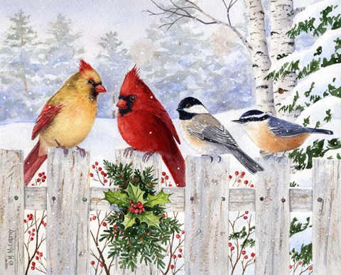 Framed Fence Friends Print