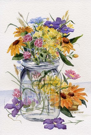 Framed Wildflower Jar Print