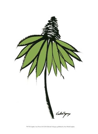 Framed Graphic Cone Flower II Print