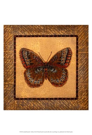 Framed Crackled Butterfly - Fritillary Print