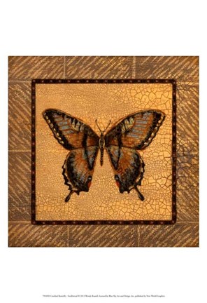 Framed Crackled Butterfly - Swallowtail Print