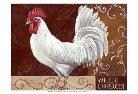 Framed Rustic Roosters IV Print