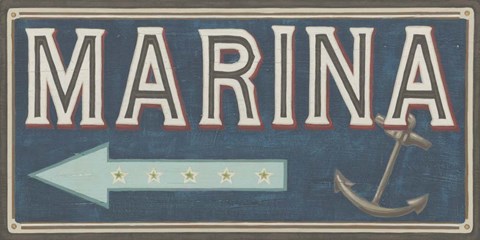 Framed Shoreline Signs II Print