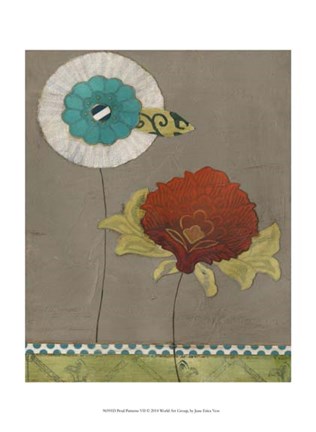 Framed Petal Patterns VII Print