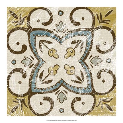 Framed Non-Embellished Batik Square VI Print