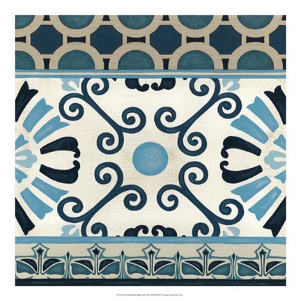 Framed Non-Embellished Indigo Frieze III Print