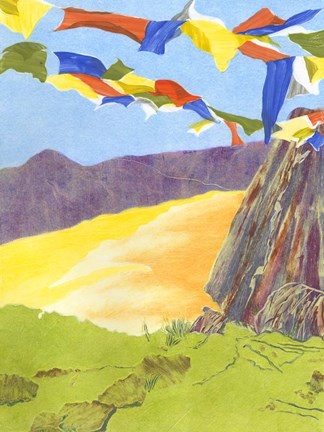 Framed Prayer Flags III Print