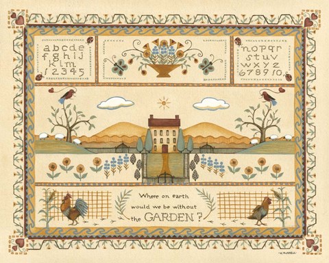 Framed Garden Sampler I Print