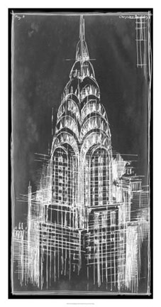 Framed Chrysler Blueprint Print